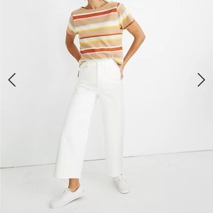 Madewell Wide Leg Crop White Jeans